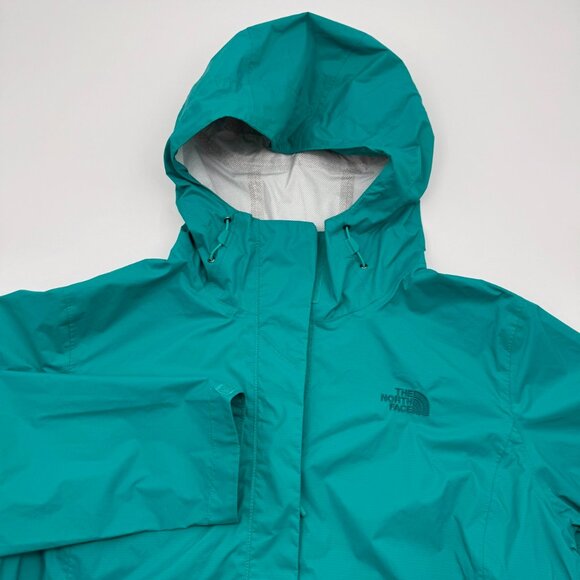 The North Face Women’s XL Venture 2 Waterproof DryVent Hooded Rain Jacket Teal - Picture 1 of 12